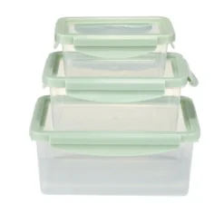 Boîte alimentaire x3 plastique et silicone 500/1200/2200ml (2 modèles rose ou vert)