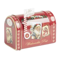 Boîte aux lettres Noël décorative métal rouge 11x6xH7,5cm