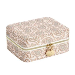 Boîte à bijoux motif coloré indien grand modèle 10x10xH5cm (2 modèles)