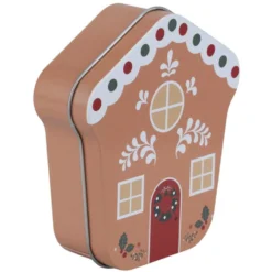 Boîte cadeau métal forme maison motif Noël 9xH11cm (3 modèles)
