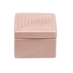 Boîte carrée céramique rose 11x11x8cm