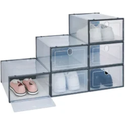 Boîte à chaussures plastique transparent x2