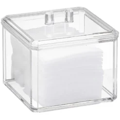 Boîte à coton plastique transparent