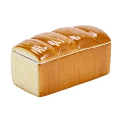 Boîte céramique forme brioche marron 18,5x9,5xH9cm