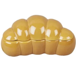 Boîte céramique forme croissant marron 18x10xH8cm