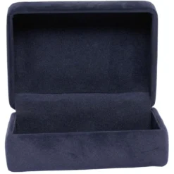 Boîte décorative en velours bleu marine