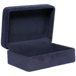 Boîte décorative en velours bleu marine