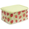 Boîte de conservation alimentaire avec panier plastique vert motif fraise 3,3L