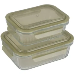 Boîte de conservation en verre avec couvercle plastique 640ml