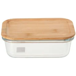 Boîte de conservation en verre avec couvercle bambou 1,04 L