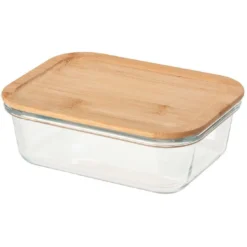 Boîte de conservation en verre avec couvercle bambou 1,04 L