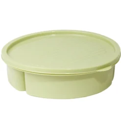 Boîte de conservation plastique avec couvercle et compartiments Ø21xH5,5cm