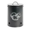 Boîte de conservation pommes de terre métal noir Ø18xH25.5cm