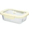 Boîte de conservation verre et plastique blanc 650ml