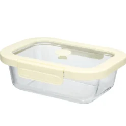 Boîte de conservation verre et plastique blanc 650ml