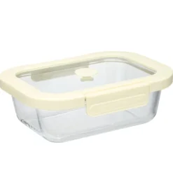 Boîte de conservation verre et plastique blanc 650ml