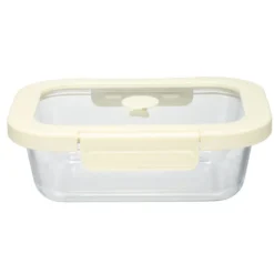 Boîte de conservation verre et plastique blanc 650ml