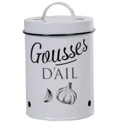 Boîte de conservation vintage en métal pour gousses d'ail