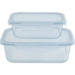 Boîte de conservation x2 en verre 640 ml et 1500 ml