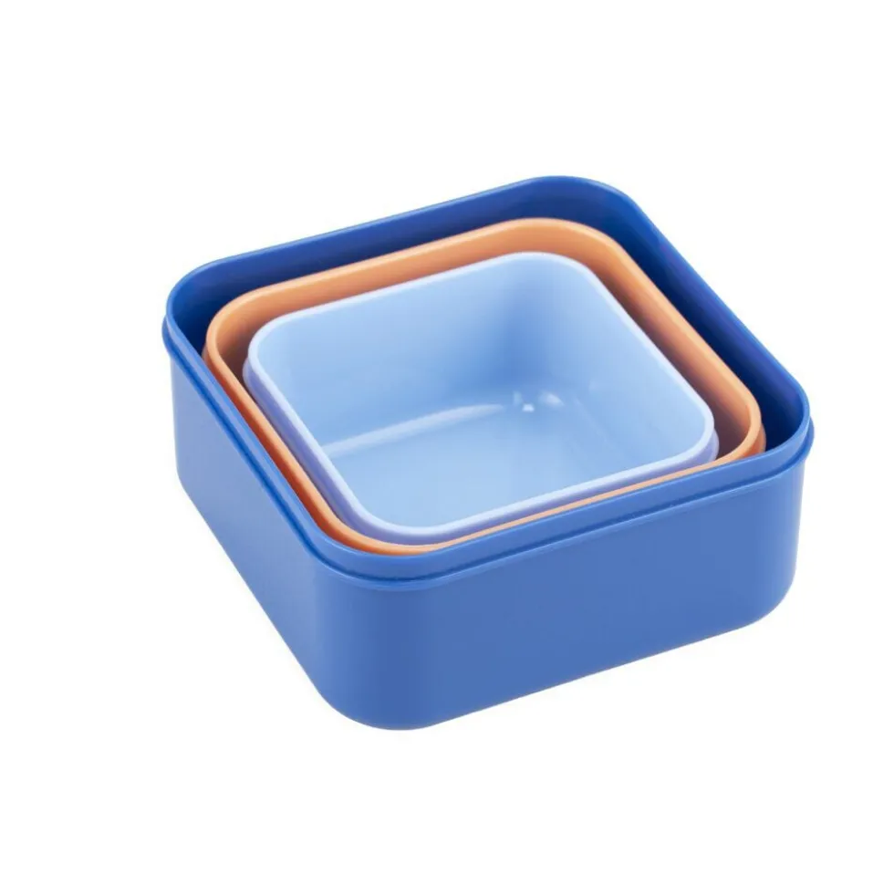 Boîte de conservation x3 plastique coloré 250/390/580ml