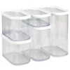 Boîte de conservation x5 transparente avec couvercle blanc 0,4 à 2L