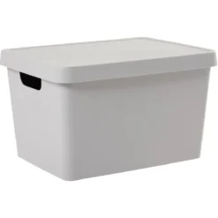 Boîte de rangement avec couvercle grise 17 L