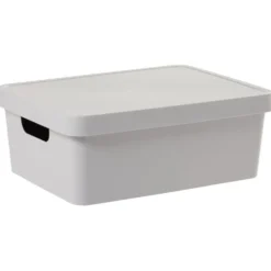 Boîte de rangement avec couvercle grise 11 L