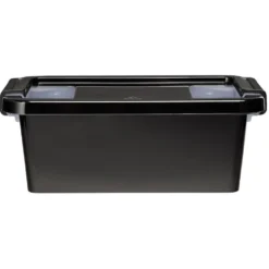Boîte de rangement avec couvercle noir transparent 4L