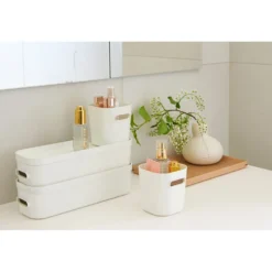 Boîte de rangement avec poignée blanc