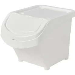 Boîte de rangement blanche avec couvercle 20L