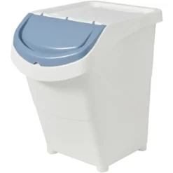 Boîte de rangement blanche avec couvercle 40L