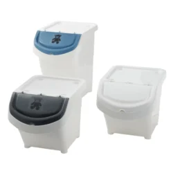 Boîte de rangement blanche avec couvercle 40L