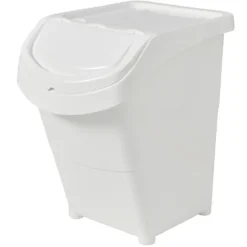 Boîte de rangement blanche avec couvercle 40L
