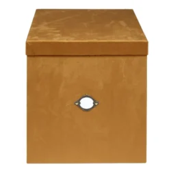 Boîte de rangement carrée velours marron 32x32xH35cm - Taille L