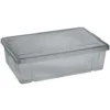 Boîte de rangement dessous de lit noir transparent 28L