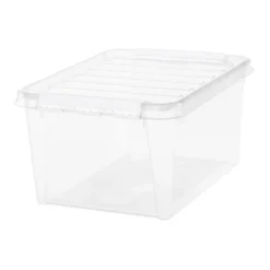 Boîte de rangement en plastique transparent 31L
