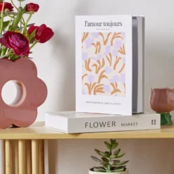 Boîte de rangement forme livre thème floral 18x25cm (2 modèles)