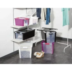 Boîte de rangement 40 L noir