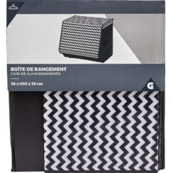 Boîte de rangement à ouverture frontale motif chevron H35 cm