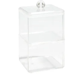 Boîte de rangement salle de bain 2 compartiments 9,3x9,3xH15,5cm