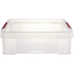 Boîte de rangement transparent avec fermeture à clips 9L