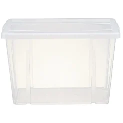 Boîte de rangement transparente avec couvercle 18,8L