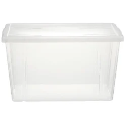 Boîte de rangement transparente avec couvercle 54L