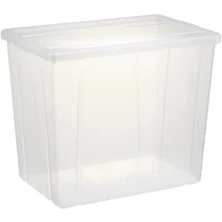 Boîte de rangement transparente avec couvercle 82L