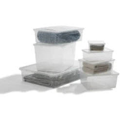 Boîte de rangement transparente 46 L