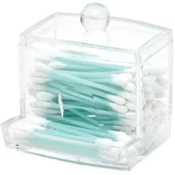 Boîte distributeur à coton tige transparent