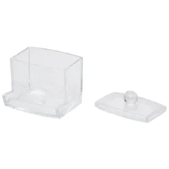 Boîte distributeur à coton tige transparent