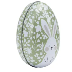 Boîte en fer forme oeuf 13x9xH7cm (3 modèles)