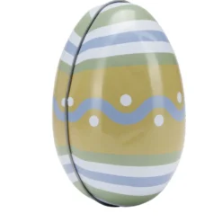 Boîte en fer forme oeuf 13x9xH7cm (3 modèles)