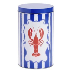 Boîte en métal 1,8L ronde décor marin Ø11xH18,5cm (3 modèles)